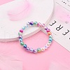 Round Acrylic Imitation Pearl  Stretch Beaded Bracelets BJEW-JB05717-4