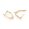Brass Micro Pave Cubic Zirconia Hoop Earring Finding KK-N261-37G-2