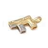 Brass Micro Pave Cubic Zirconia Pendants KK-B126-02G-F-2