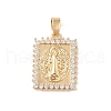 Brass Cubic Zirconia Pendants KK-Z050-01G-02-1