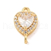 Brass Pave Cubic Zirconia Connector Charms KK-Z072-06G-02-1