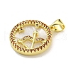 Brass Micro Pave Clear Cubic Zirconia Pendants KK-K354-04G-02-2