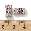 Rack Plating Brass Micro Pave Purple Cubic Zirconia Beads KK-L215-310A-P02-3