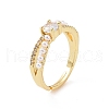 Real 18K Gold Plated Brass Micro Pave Cubic Zirconia Rings RJEW-J017-VC196-1