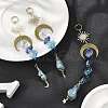 Wire Wrapped Bullet Electroplated Natural Quartz Crystal  & Glass Pendant Decoration HJEW-JM03122-03-1