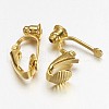 Brass Clip-on Earring Converters Findings X-KK-Q115-G-5