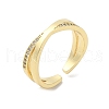 Brass Micro Pave Cubic Zirconia Open Cuff Ring RJEW-A040-06G-1
