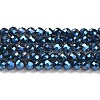 Electroplate Transparent Glass Beads Strands GLAA-H021-01B-FR05-2
