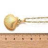 Summer Beach 304 Stainless Steel Pendant Rope Chain Necklaces for Women STAS-Z108-01G-07-5