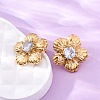 304 Stainless Steel Rhinestone Stud Earrings EJEW-R027-03G-3