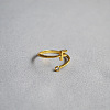 Brass Micro Pave Clear Cubic Zirconia Cuff Rings for Women WG54647-06-1