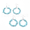 Synthetic Turquoise Dangle Earrings EJEW-E255-D05-1