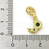 Rack Plating Brass Pave Green Cubic Zirconia Insects European Dangle Charms KK-Z067-35G-3
