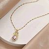 Cat Shape Brass Micro Pave Cubic Zirconia Pendant Necklaces FS-WG950BC-01-5