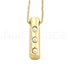 Brass & Plastic Pearl Letter Pendant Box Chain Necklaces for Women NJEW-U017-01G-09-1