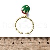 Brass Enamel Open Cuff Rings for Women RJEW-F179-08G-02-3