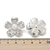 Flower Brass ABS Imitation Pearl Stud Earrings EJEW-M082-08P-3
