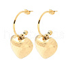 304 Stainless Steel C-Shaped Stud Earrings EJEW-V015-04G-03-1