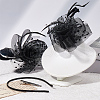 Gauze Feather Flower Hair Bands for Women OHAR-WH20002-05-4