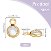 10Pcs Brass Edge & Loop Micro Pave Clear Cubic Zirconia Charms KK-LP0001-33-2