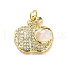 Brass Micro Pave Clear Cubic Zirconia Pendants KK-K365-14A-G-1