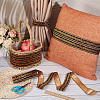 Ethnic Style Polyester Jacquard Leaf Ribbons SRIB-WH0011-198-5