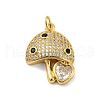 Brass with Cubic Zirconia Pendants KK-Z032-01B-G-1