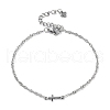 304 Stainless Steel Cross Link Bracelets BJEW-JB11699-02-2