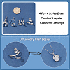  4Pcs 4 Styles Brass Pendant Irregular Cabochon Settings KK-NB0003-73B-4