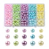 605Pcs 15 Style Spray Painted ABS Plastic Imitation Pearl Beads OACR-YW0001-34-1