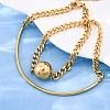304 Stainless Steel Curb Chain Wrap Bracelets for Women BJEW-A036-12G-3