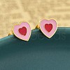 304 Stainless Steel Enamel Stud Earrings STAS-E502-01G-03-1