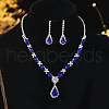 Teardrop Alloy with Rhinestone Pendant Necklace & Stud Earring FS-WG00EC8-02-1