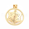 Rack Plating Brass Micro Pave Cubic Zirconia Pendants KK-B057-07G-2