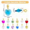 24Pcs 12 Colors Faceted Glass European Dangle Charms PALLOY-AB00176-2