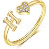 Adjustable Brass Rhinestone Cuff Rings FS-WG29D83-08-1