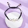 Flat Round with Infinity 304 Stainless Steel Link Bracelets BJEW-A036-04B-G-2