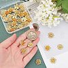 SUPERFINDINGS 36Pcs 3 Style Brass 3D Flower Bead Caps KK-FH0002-48-4