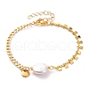 Mother's Day Jewellery Natural Baroque Pearl Keshi Pearl Link Bracelets BJEW-JB05803-03-1