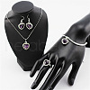 Heart Alloy with Crystal Pendant Necklace & Dangle Earring & Charm Bracelet & Ring FS-WGCCC64-02-1
