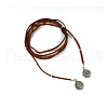 Flat Round Alloy with Suede Cord Lariat Necklaces FS-WG2B7B2-02-4