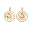 Brass Micro Pave Cubic Zirconia Pendants KK-U070-02D-G-1