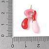 Brass Enamel Pendants KK-E093-03G-R-02-3