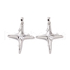 Brass Micro Pave Clear Cubic Zirconia Pendants KK-E068-VC456-2