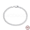 Rhodium Plated 925 Sterling Silver Curb Chain Bracelets BJEW-I314-007B-P-2