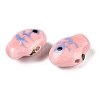 Handmade Printed Porcelain Beads Strand PORC-T133-02D-3