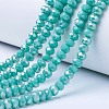 Electroplate Glass Beads Strands EGLA-A034-P1mm-B16-1