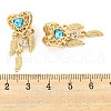 Rack Plating Alloy Pave Indicolite Rhinestone Heart with Feather European Dangle Charms FIND-B034-19G-02-3