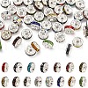 60Pcs 15 Colors Brass Rhinestone Spacer Beads RB-YW0001-12-1