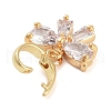 Brass with Cubic Zirconia Charms KK-G496-01G-2